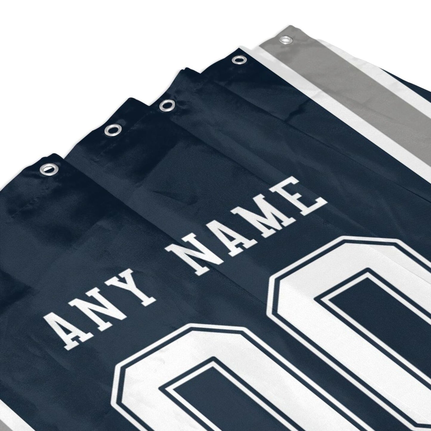 Custom Football Dallas Cowboys style personalized shower curtain custom design name and number set of 12 shower curtain hooks Rings