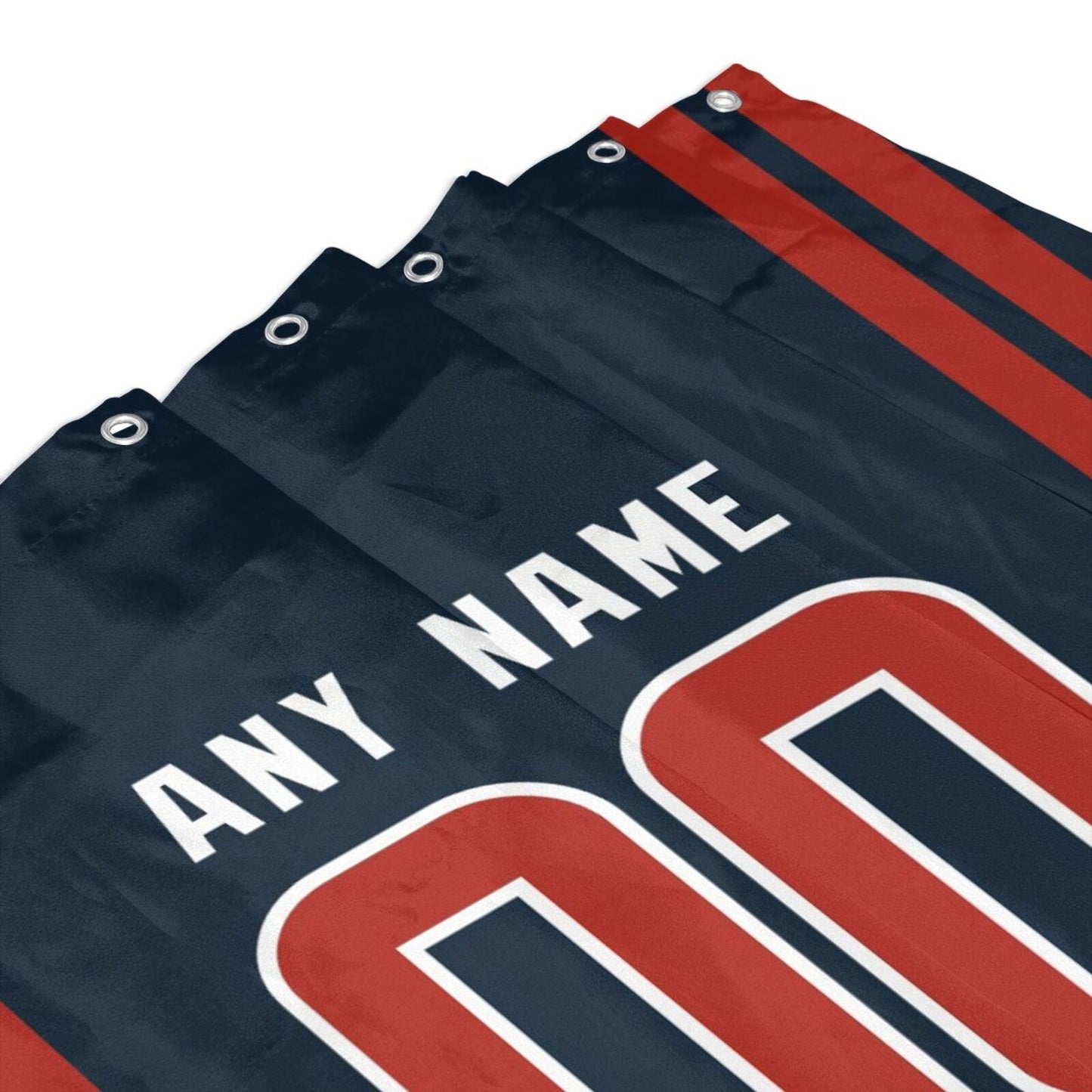 Custom Football Houston Texans style personalized shower curtain custom design name and number set of 12 shower curtain hooks Rings