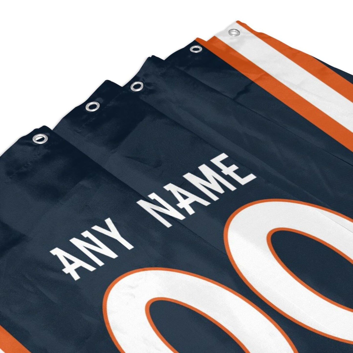 Custom Football Denver Broncos style personalized shower curtain custom design name and number set of 12 shower curtain hooks Rings