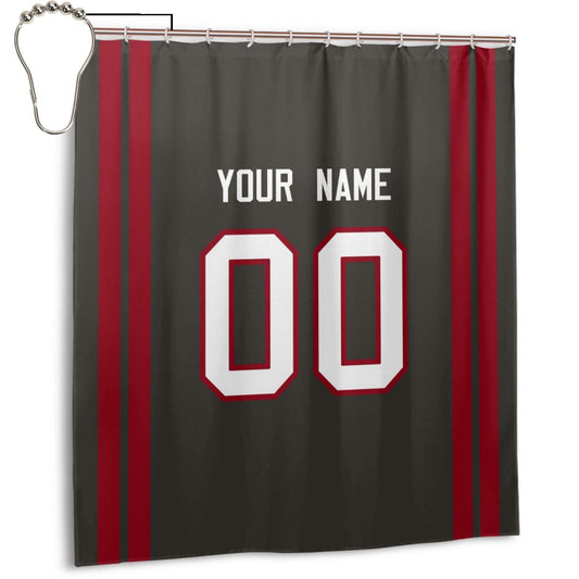 Custom Football Tampa Bay Buccaneers style personalized shower curtain custom design name and number set of 12 shower curtain hooks Rings