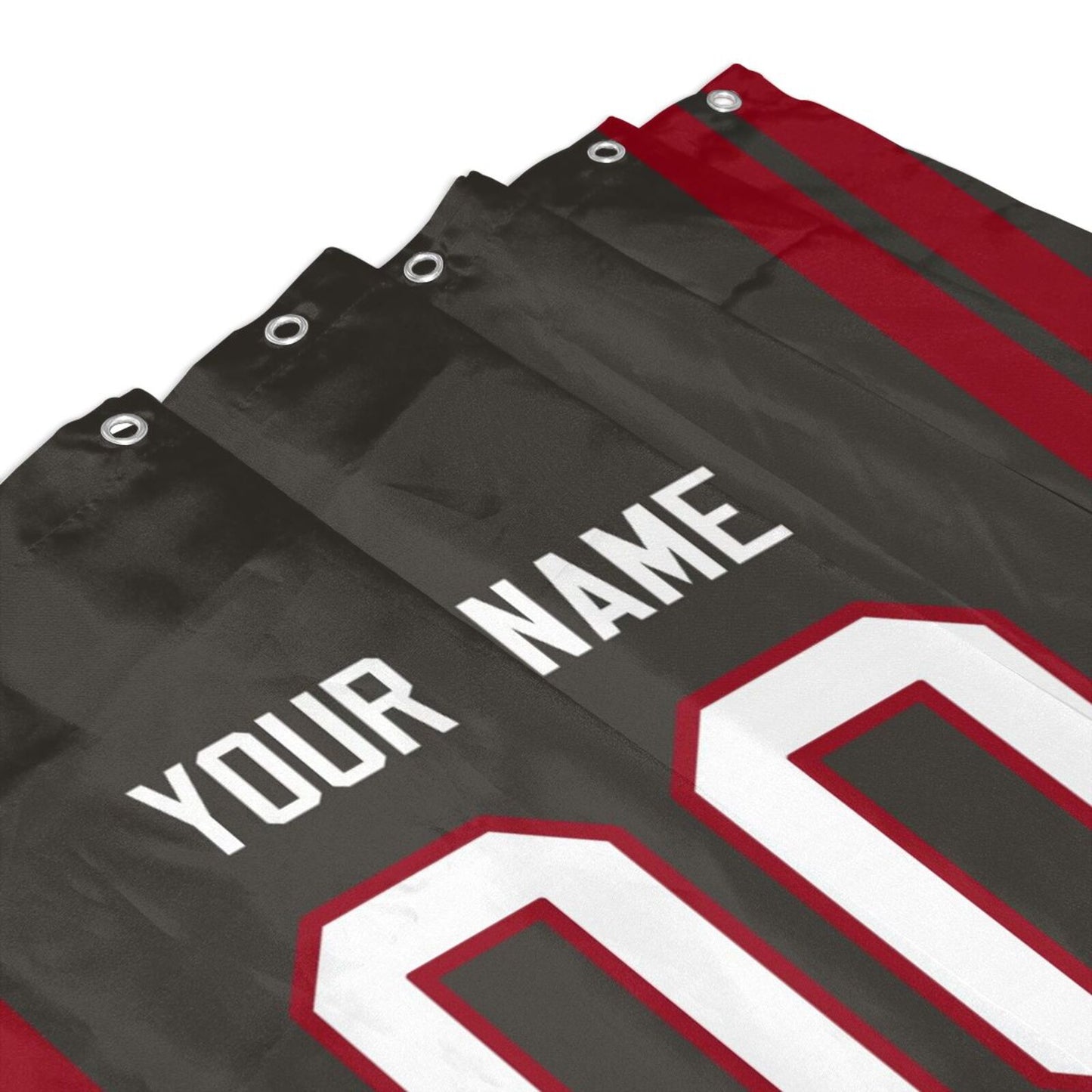 Custom Football Tampa Bay Buccaneers style personalized shower curtain custom design name and number set of 12 shower curtain hooks Rings