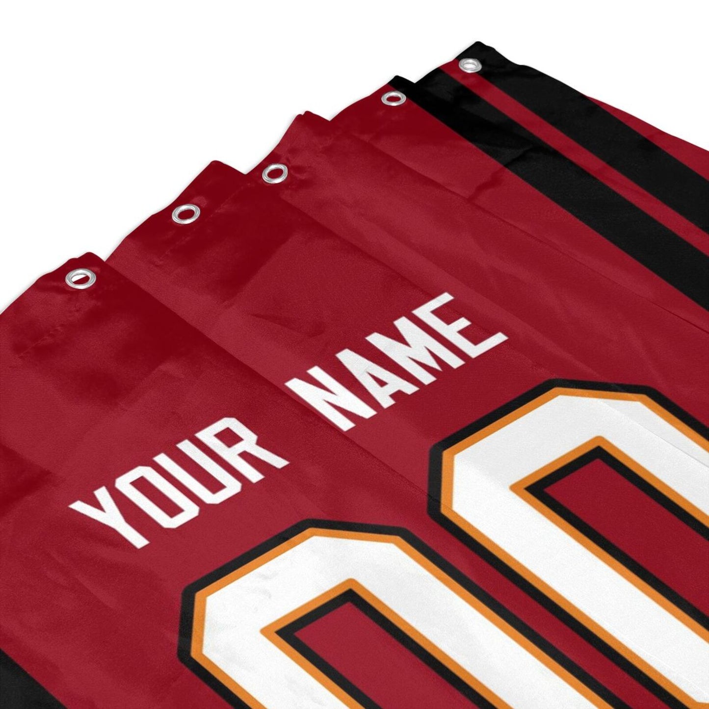 Custom Football Tampa Bay Buccaneers style personalized shower curtain custom design name and number set of 12 shower curtain hooks Rings