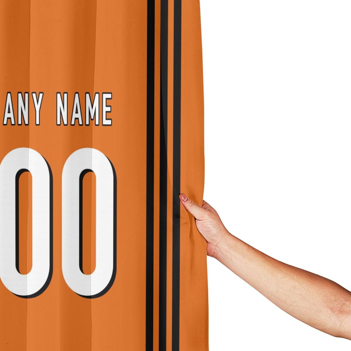 Custom Football Cincinnati Bengals style personalized shower curtain custom design name and number set of 12 shower curtain hooks Rings