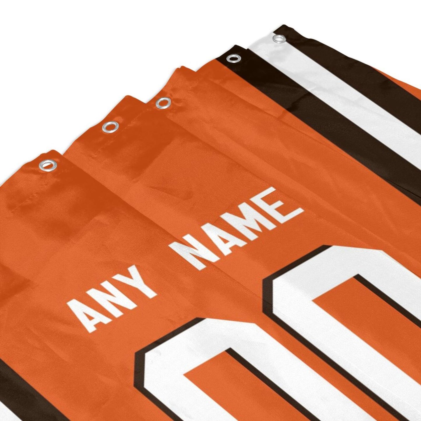 Custom Football Cleveland Browns style personalized shower curtain custom design name and number set of 12 shower curtain hooks Rings