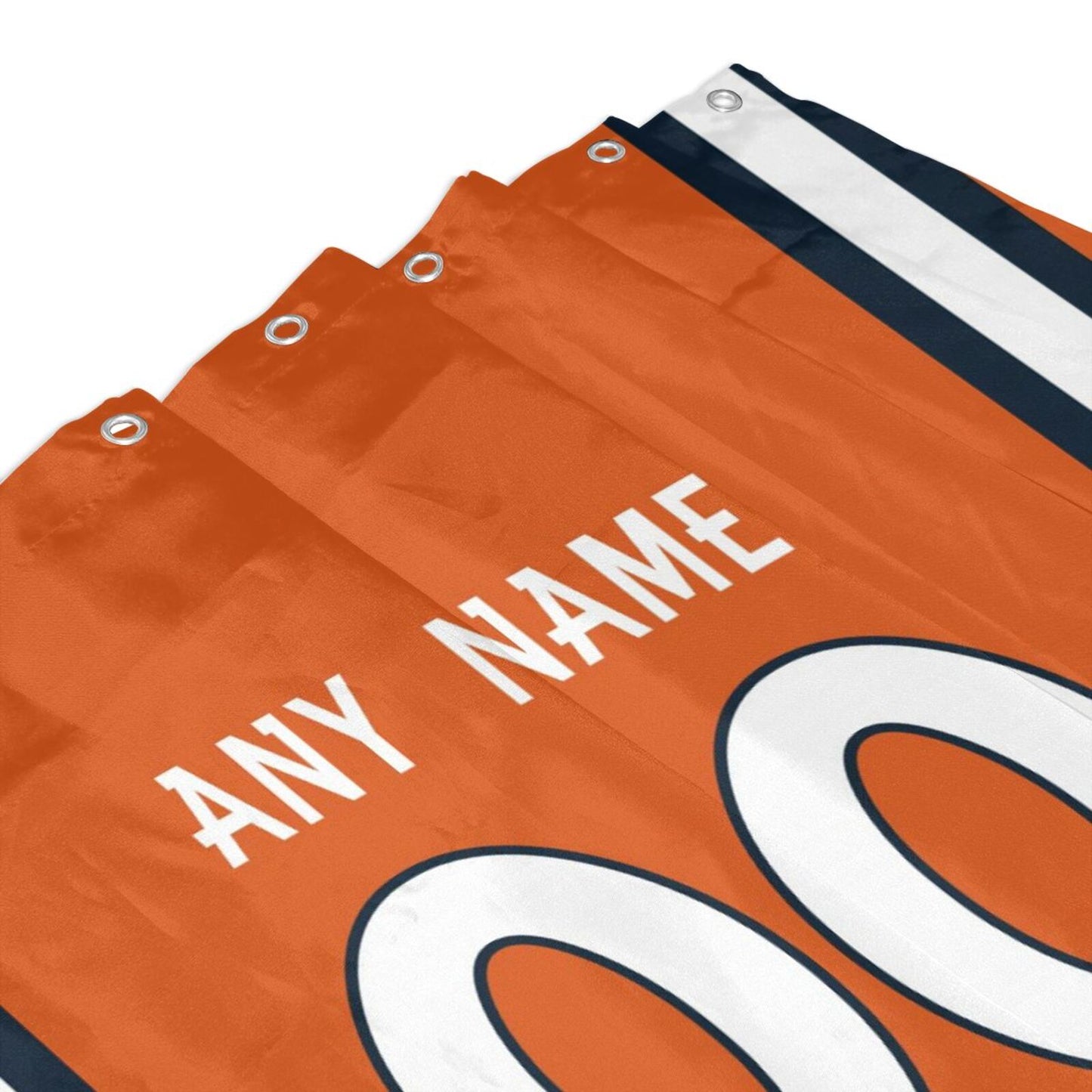 Custom Football Denver Broncos style personalized shower curtain custom design name and number set of 12 shower curtain hooks Rings