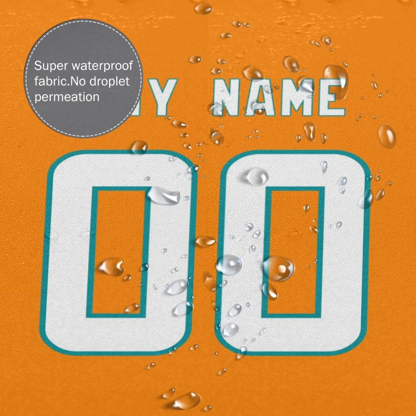 Custom Football Miami Dolphins style personalized shower curtain custom design name and number set of 12 shower curtain hooks Rings