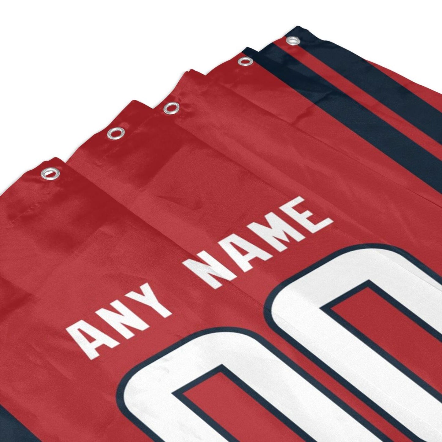 Custom Football Houston Texans style personalized shower curtain custom design name and number set of 12 shower curtain hooks Rings