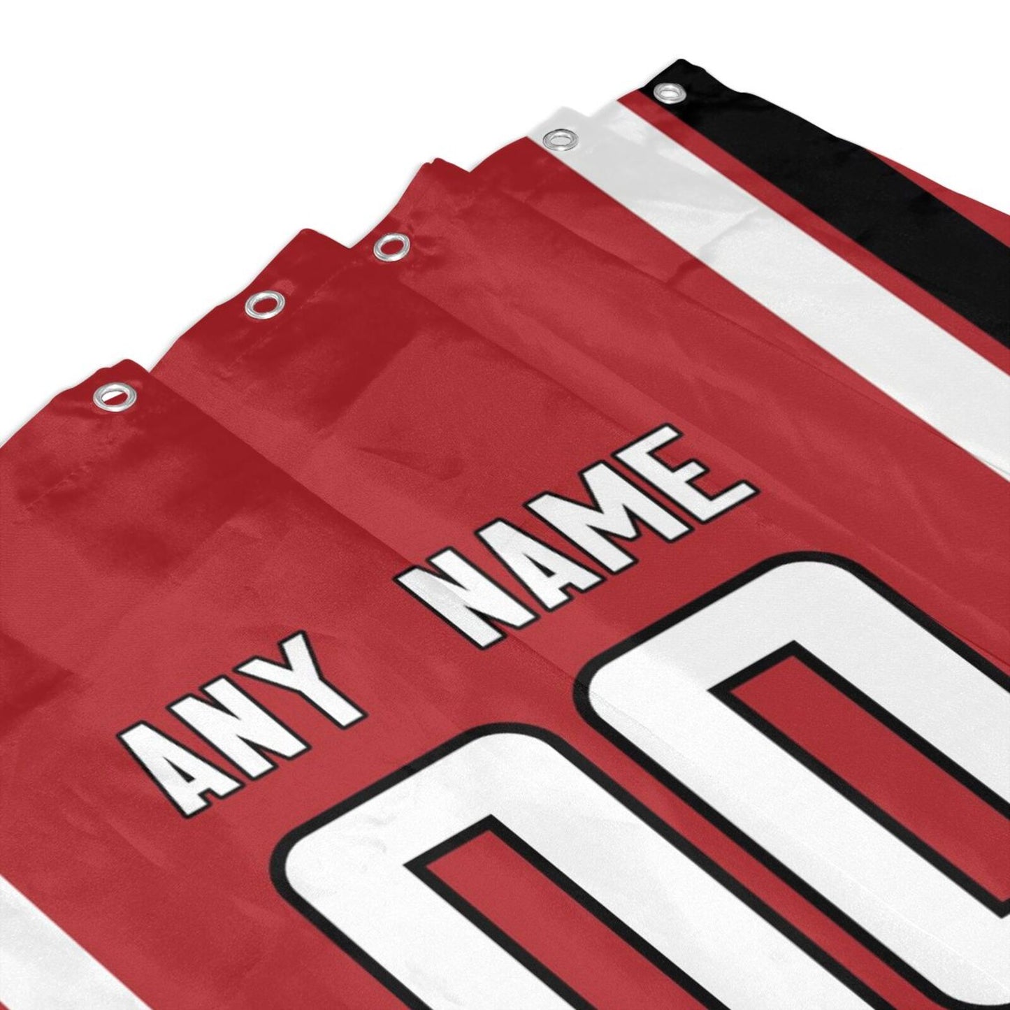 Custom Football Atlanta Falcons style personalized shower curtain custom design name and number set of 12 shower curtain hooks Rings