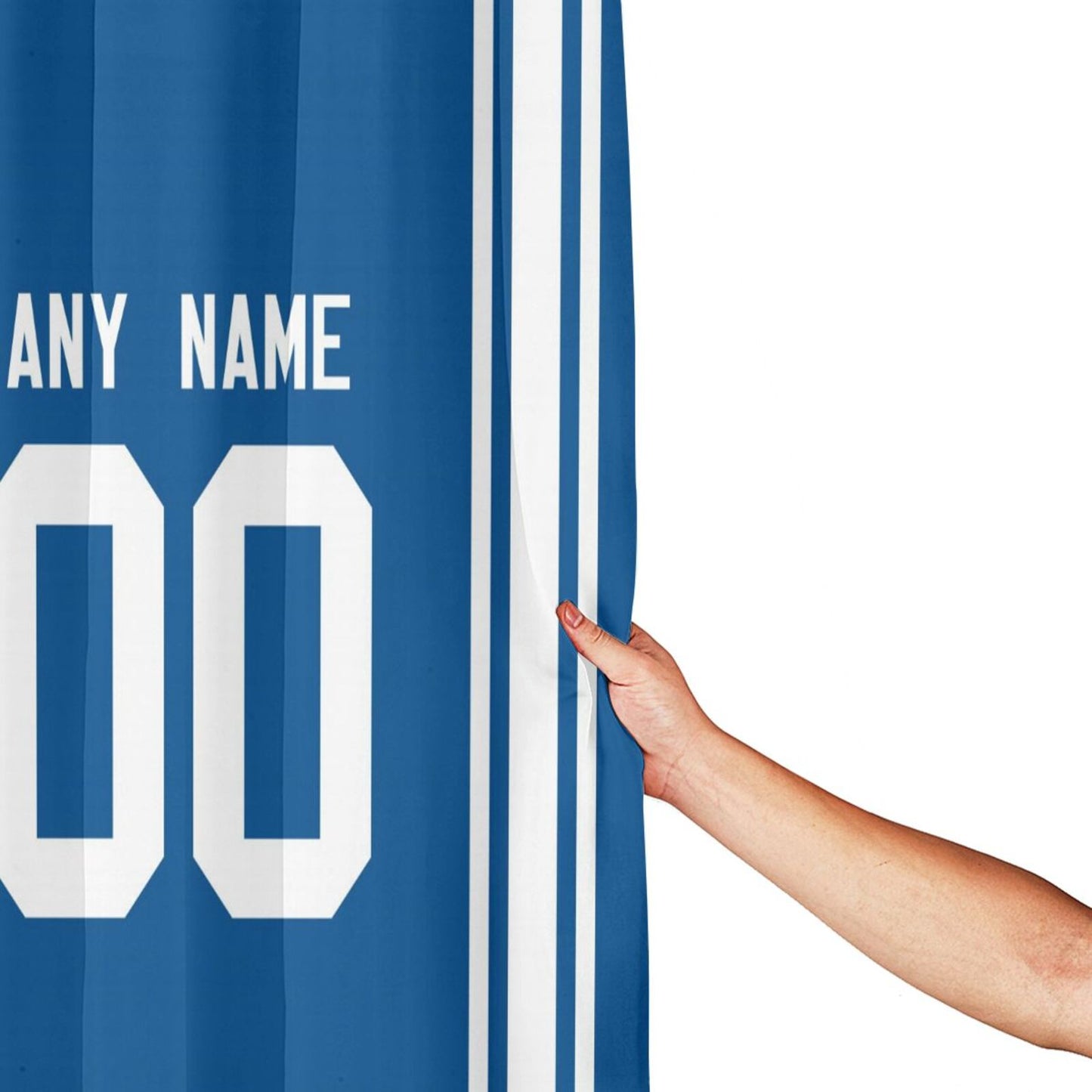 Custom Football New York Giants style personalized shower curtain custom design name and number set of 12 shower curtain hooks Rings