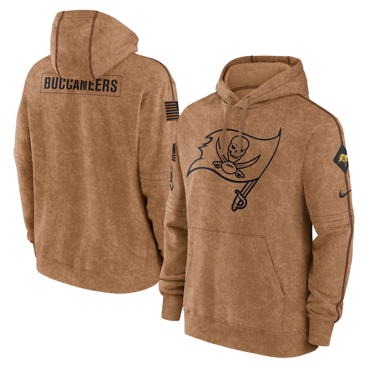 TB.Buccaneers Blank Brown 2023 Salute To Service Club Pullover Hoodie