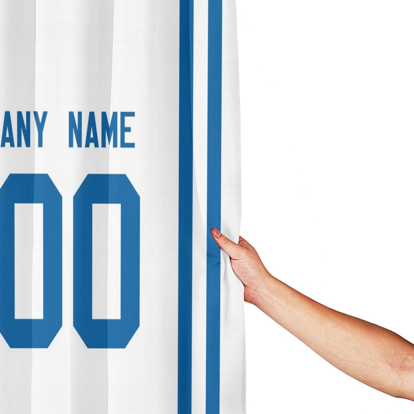 Custom Football Indianapolis Colts style personalized shower curtain custom design name and number set of 12 shower curtain hooks Rings