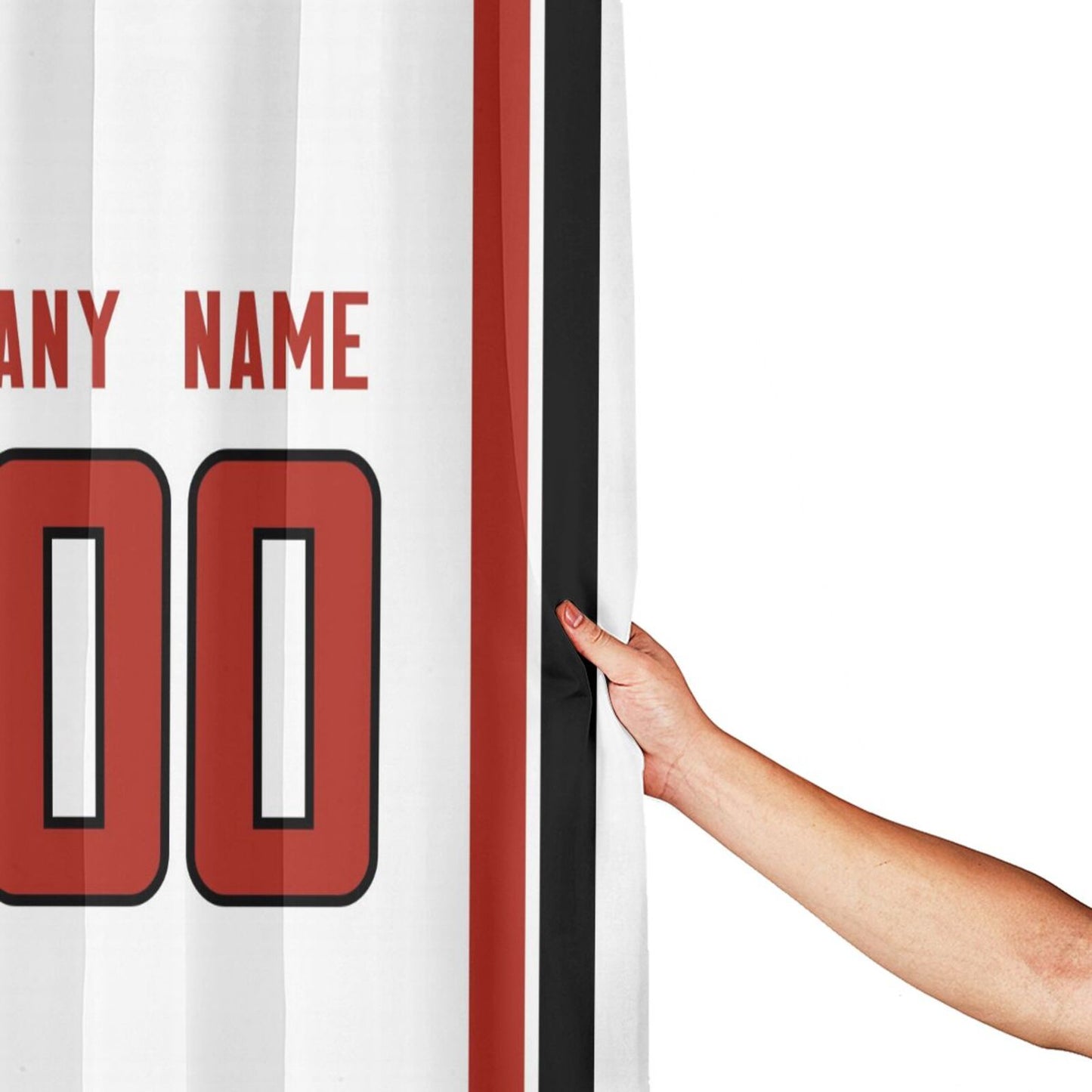 Custom Football Atlanta Falcons style personalized shower curtain custom design name and number set of 12 shower curtain hooks Rings