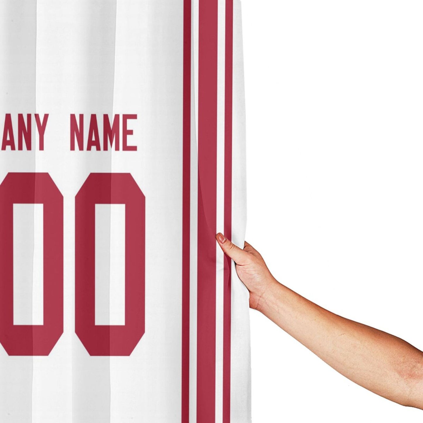 Custom Football New York Giants style personalized shower curtain custom design name and number set of 12 shower curtain hooks Rings