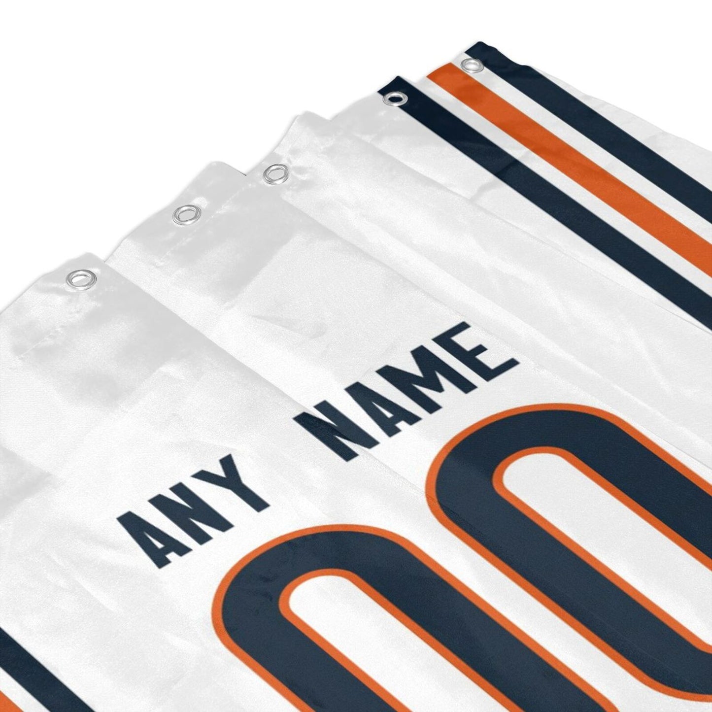 Custom Football Chicago Bears style personalized shower curtain custom design name and number set of 12 shower curtain hooks Rings