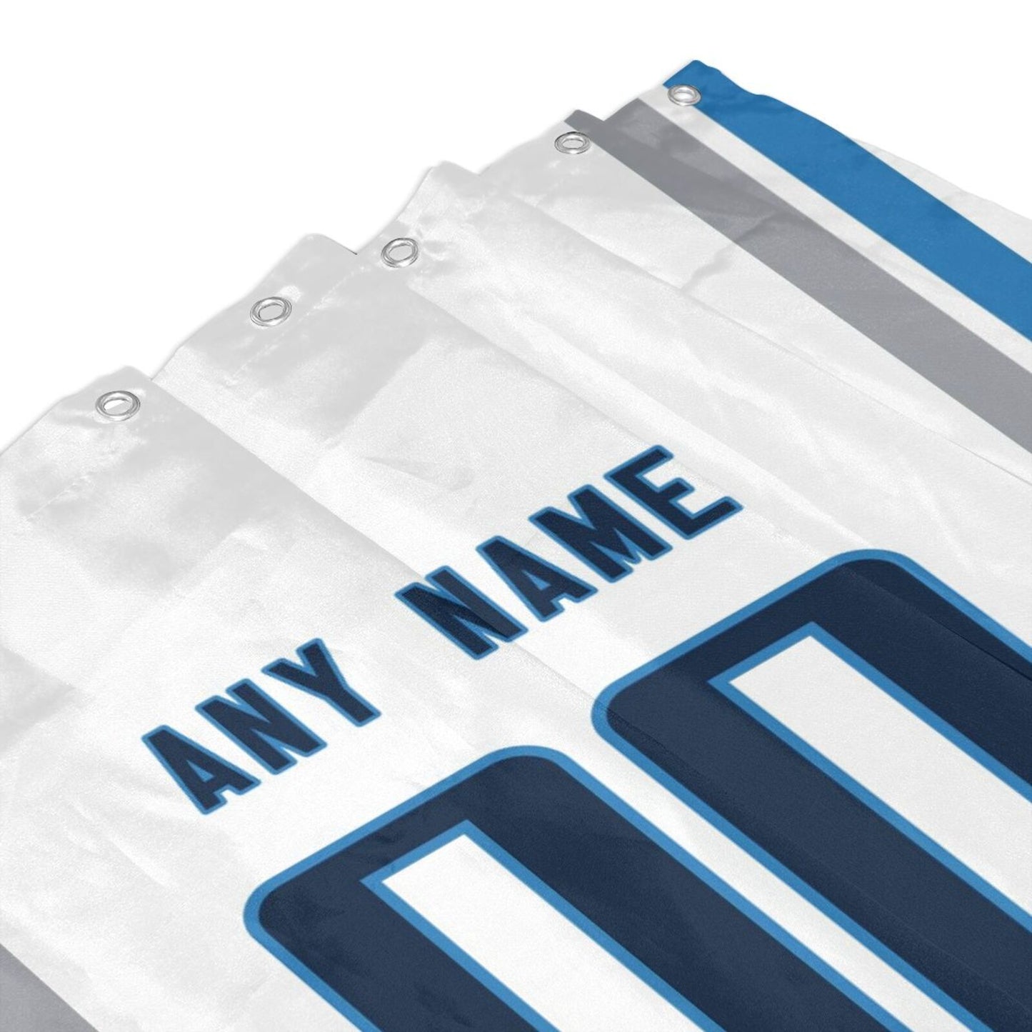 Custom Football Tennessee Titans style personalized shower curtain custom design name and number set of 12 shower curtain hooks Rings