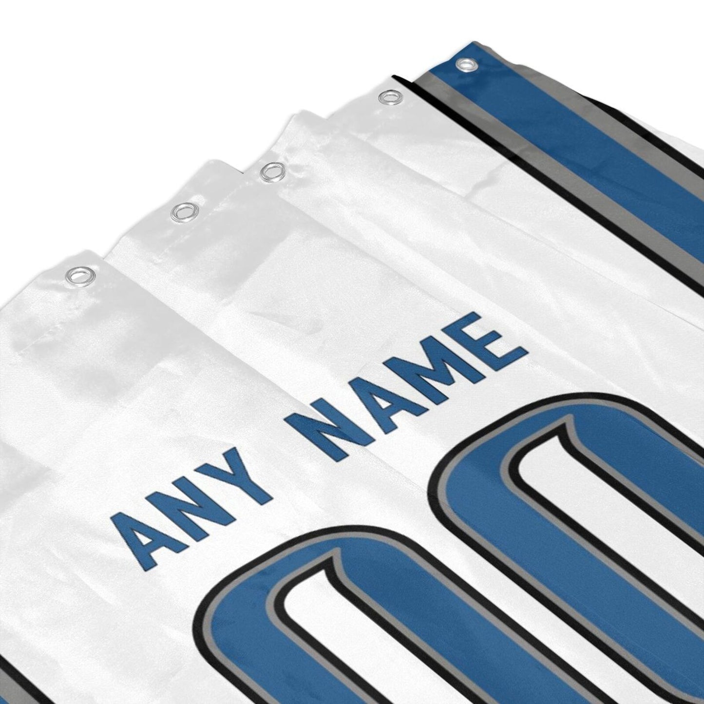 Custom Football Detroit Lions style personalized shower curtain custom design name and number set of 12 shower curtain hooks Rings