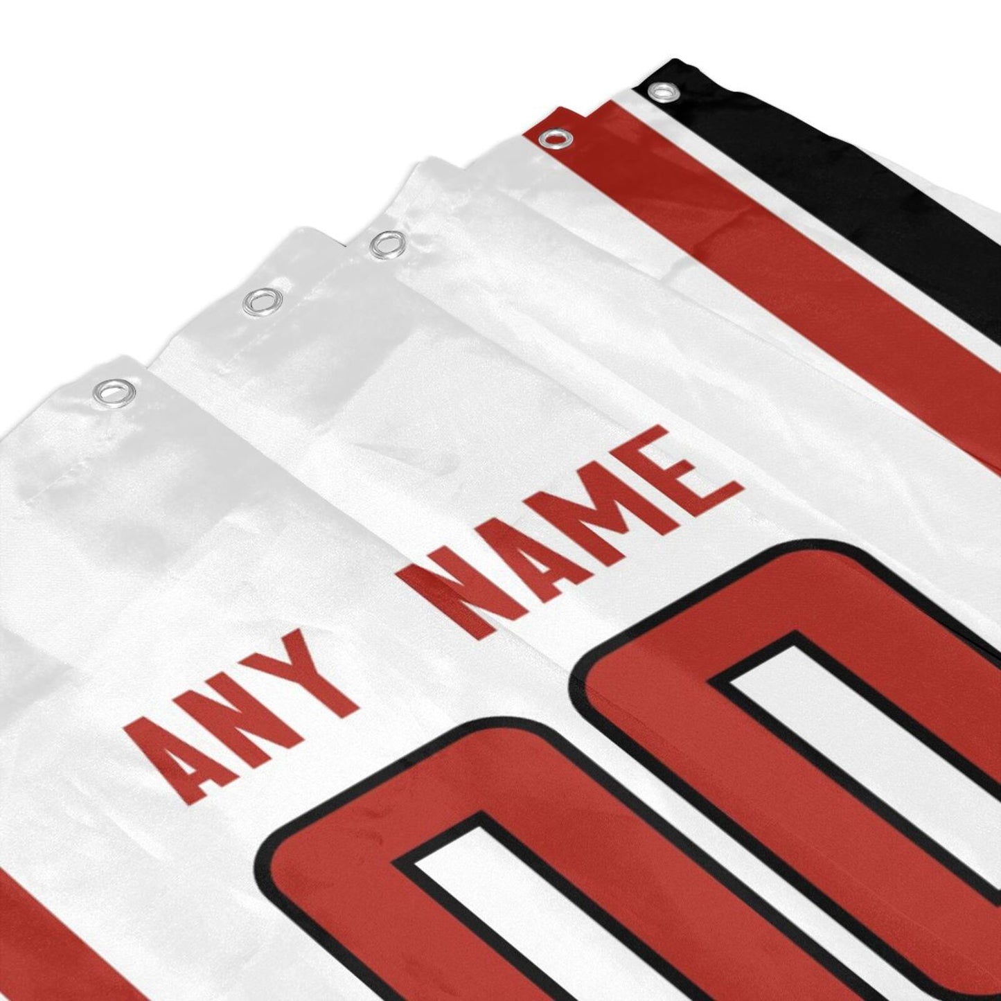 Custom Football Atlanta Falcons style personalized shower curtain custom design name and number set of 12 shower curtain hooks Rings
