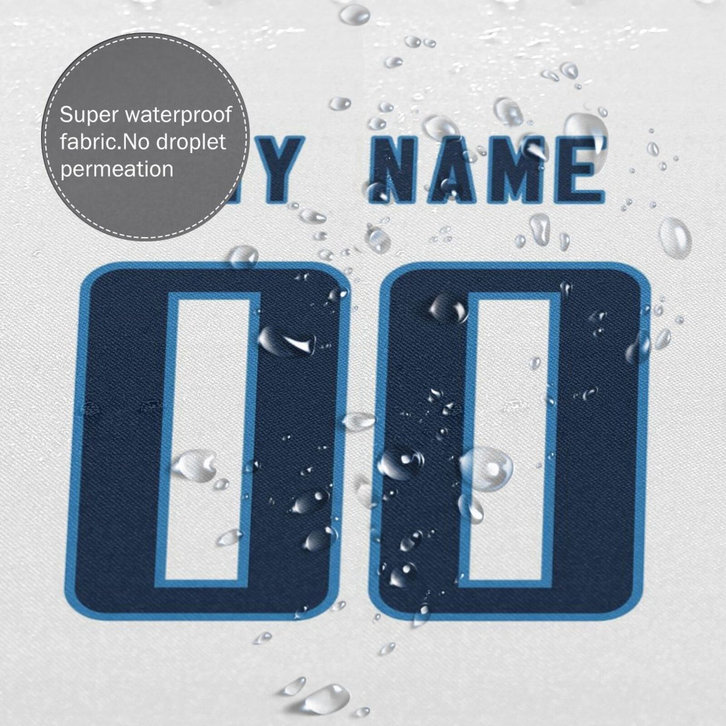 Custom Football Tennessee Titans style personalized shower curtain custom design name and number set of 12 shower curtain hooks Rings