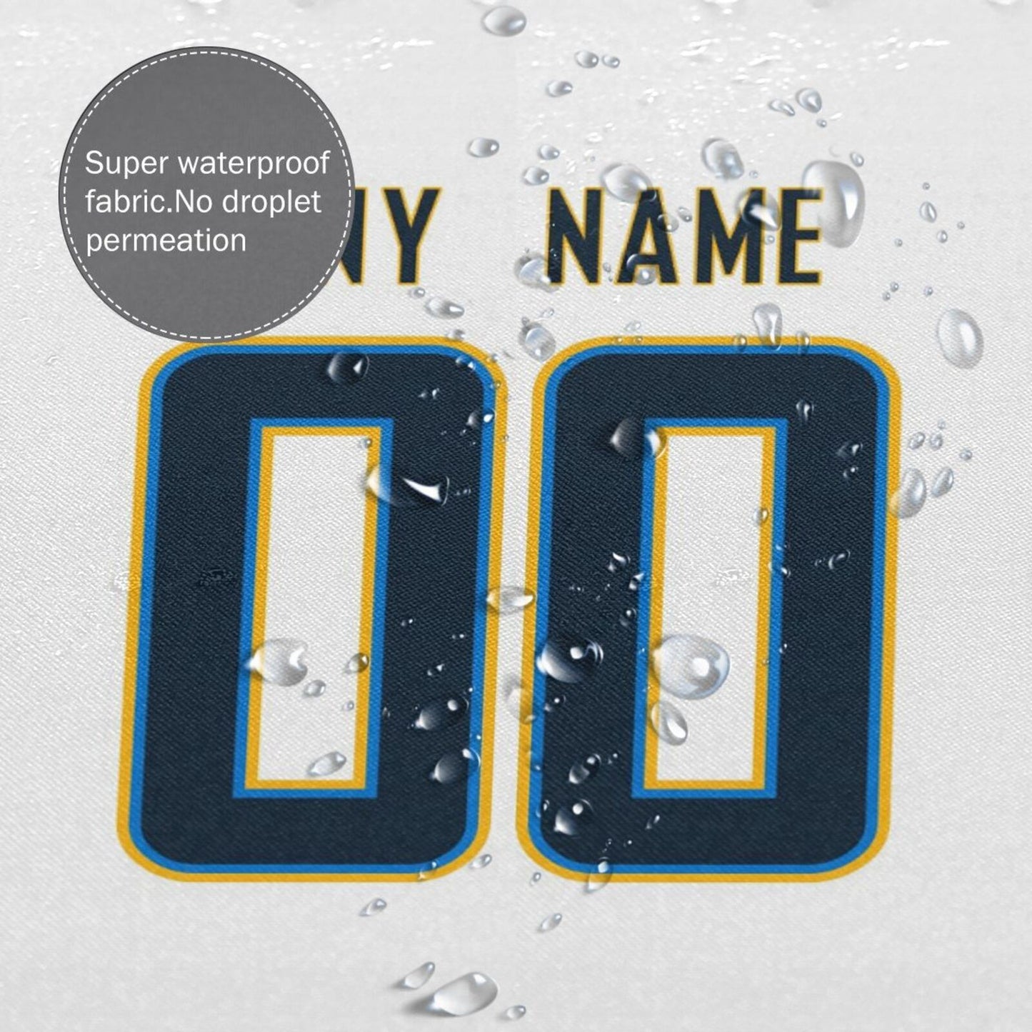 Custom Football Los Angeles Chargers style personalized shower curtain custom design name and number set of 12 shower curtain hooks Rings