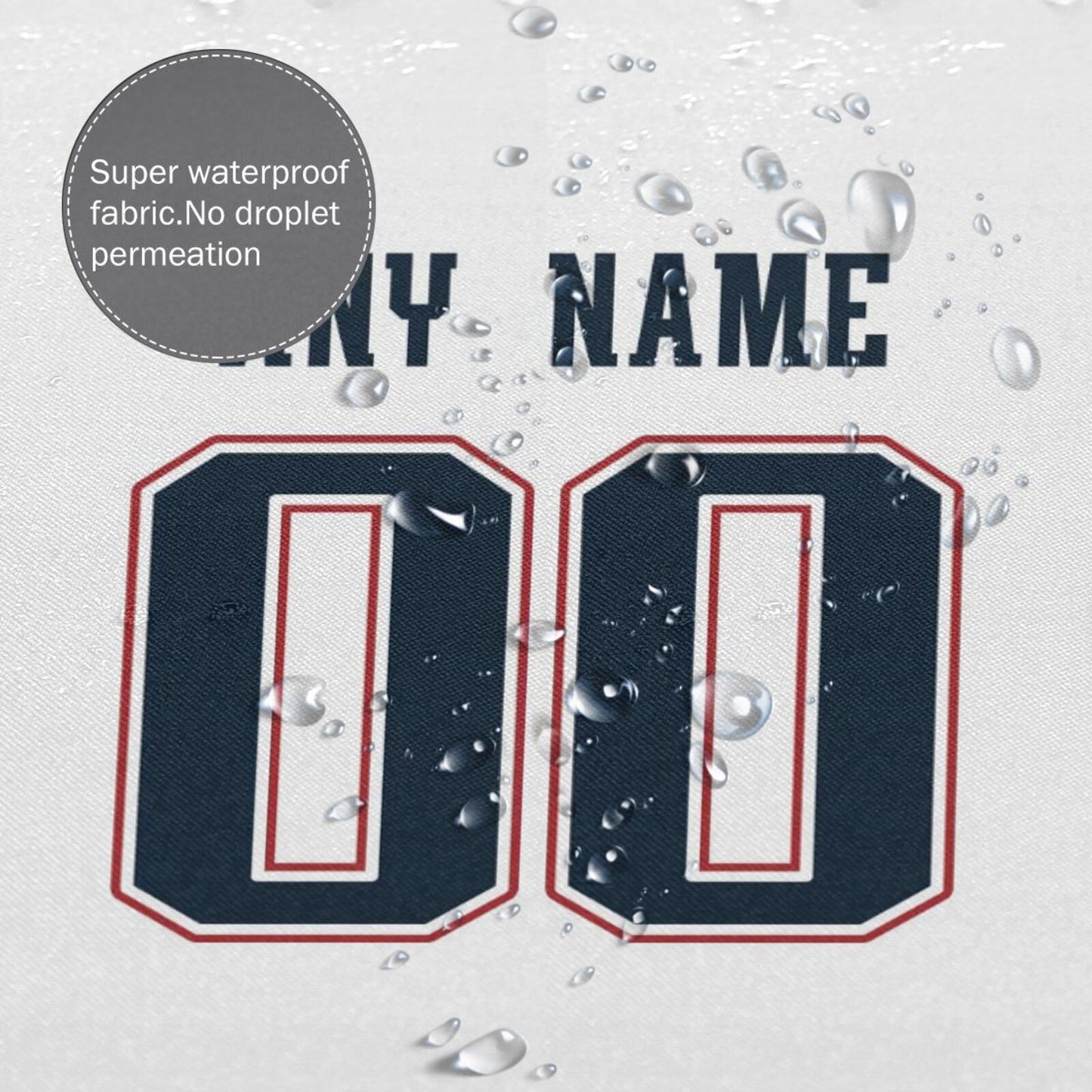 Custom Football New England Patriots style personalized shower curtain custom design name and number set of 12 shower curtain hooks Rings