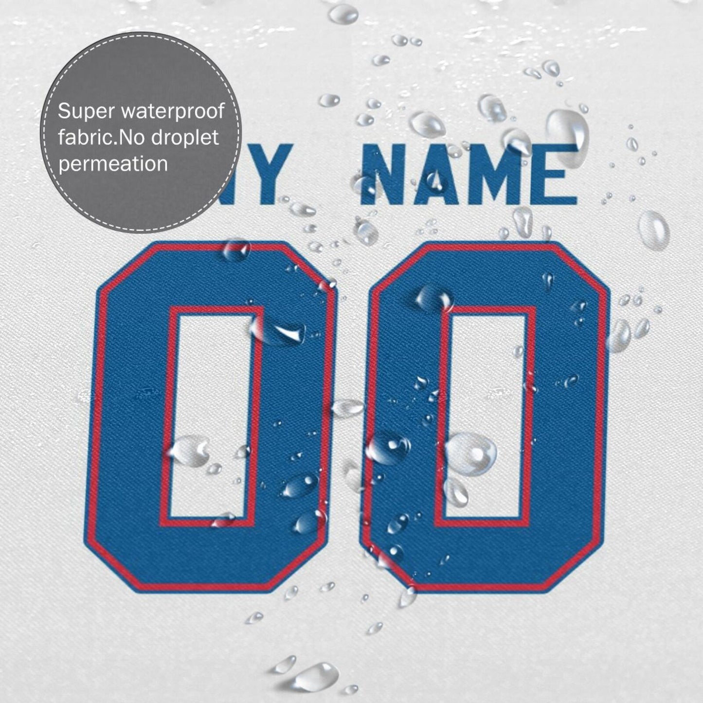 Custom Football Buffalo Bills style personalized shower curtain custom design name and number set of 12 shower curtain hooks Rings