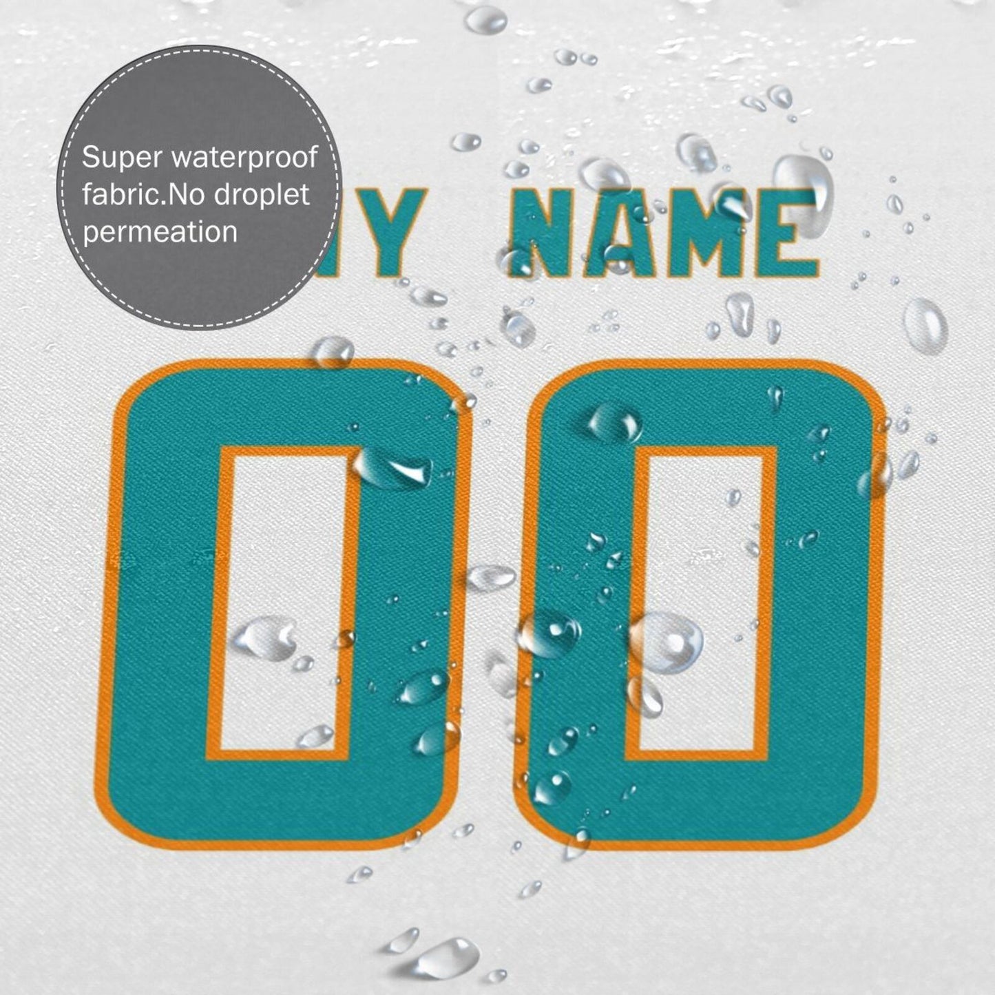 Custom Football Miami Dolphins style personalized shower curtain custom design name and number set of 12 shower curtain hooks Rings
