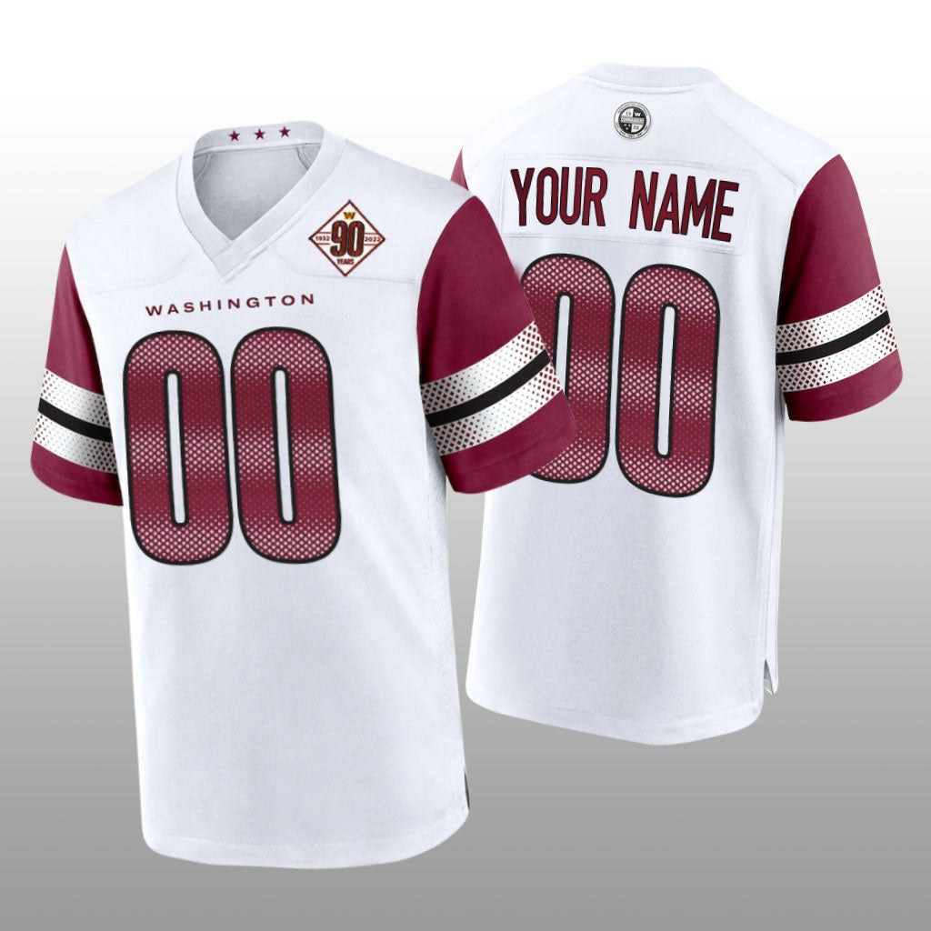 Custom Washington Commanders White Game Jersey Football Stitched Jerseys 90th