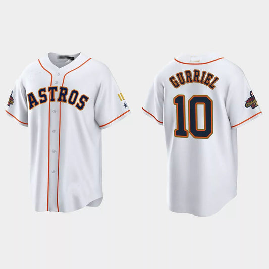 #10 Yuli Gurriel Houston Astros 2023 Gold Program Jersey White Stitches Baseball Jerseys