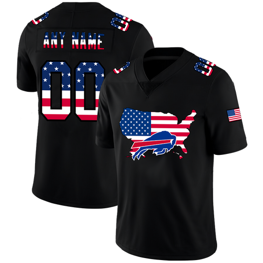Custom Buffalo Bills Football Black Limited Fashion Flag Stitched Jerseys