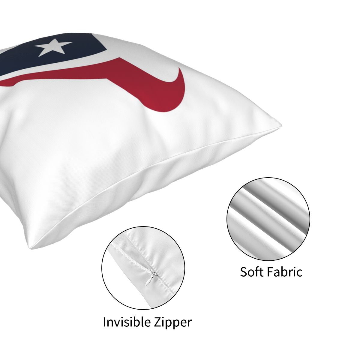 Custom Decorative Football Pillow Case Houston Texans White Pillowcase Personalized Throw Pillow Covers