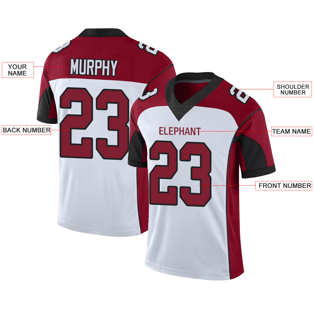 Custom Men's American Arizona White Stitched Football Jerseys