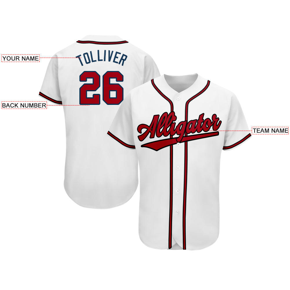 Custom Atlanta Braves Stitched Baseball Jersey Personalized Button Down Baseball T Shirt