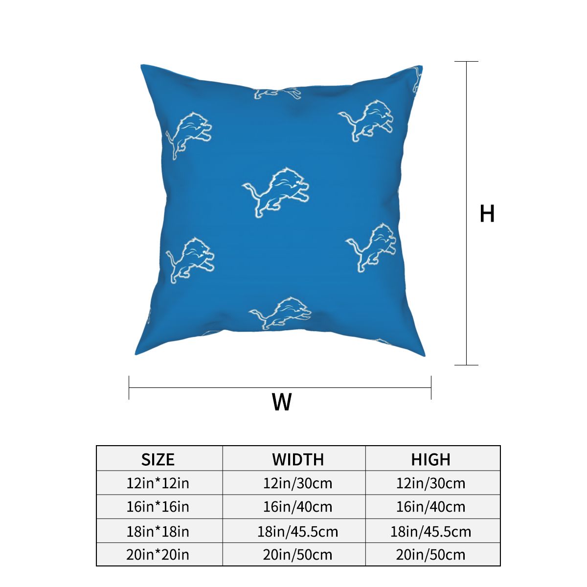 Custom Decorative Football Pillow Case Detroit Lions Pillowcase Personalized Throw Pillow Covers