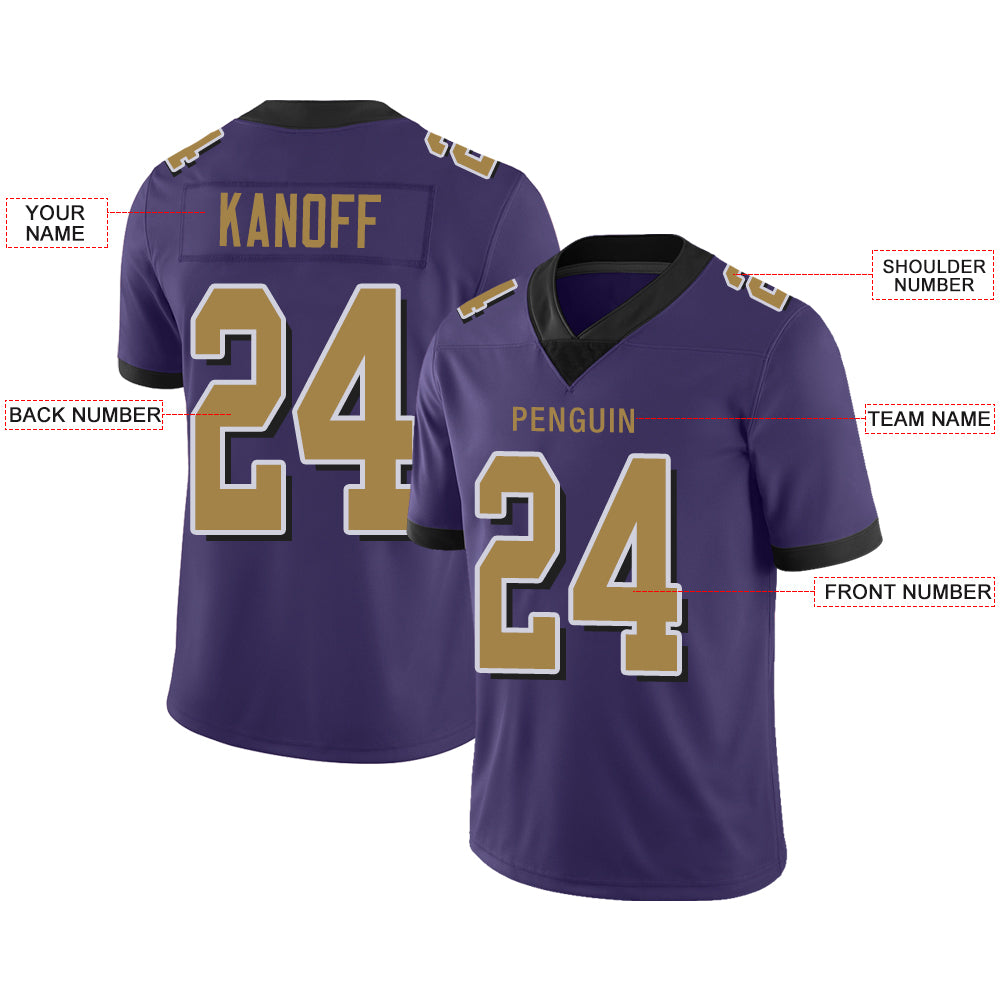 Custom Baltimore Ravens Stitched American Football Jerseys Personalize Birthday Gifts Purple Jersey