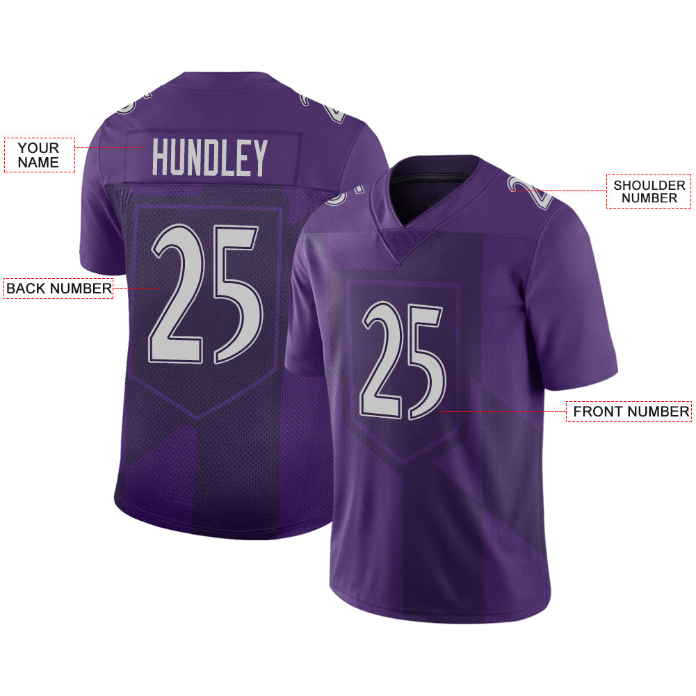 Custom Baltimore Ravens Stitched American Football Jerseys Personalize Birthday Gifts Purple Jersey