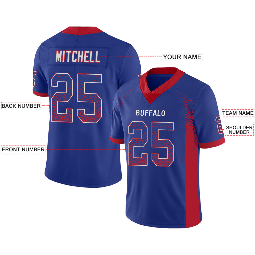 Custom Buffalo Bills Stitched American Football Jerseys Personalize Birthday Gifts Blue Jersey