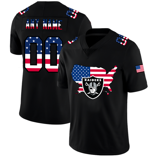 Custom Las Vegas Raiders Football Black Limited Fashion Flag Stitched Jerseys