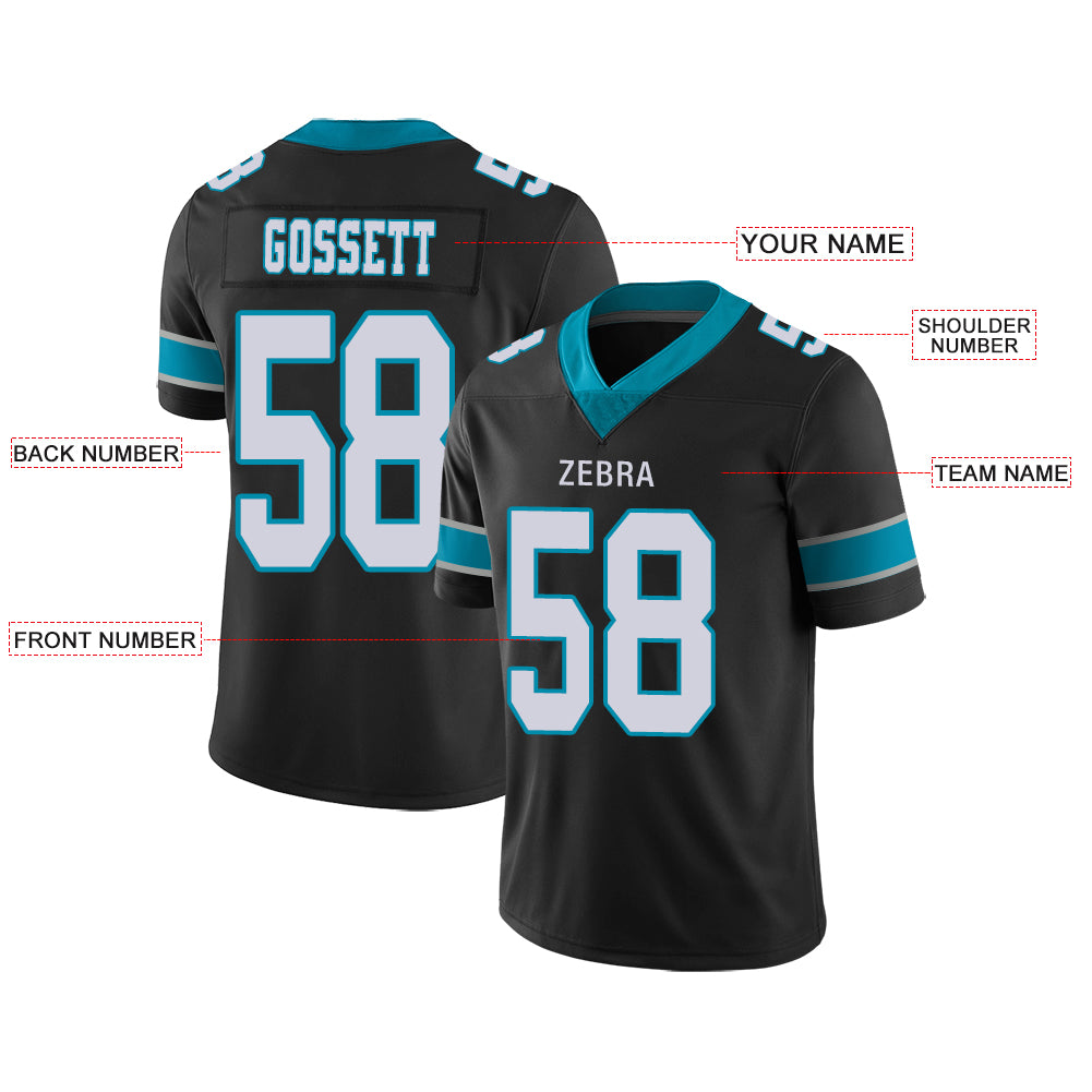 Custom Carolina Panthers Stitched American Football Jerseys Personalize Birthday Gifts Black Jersey