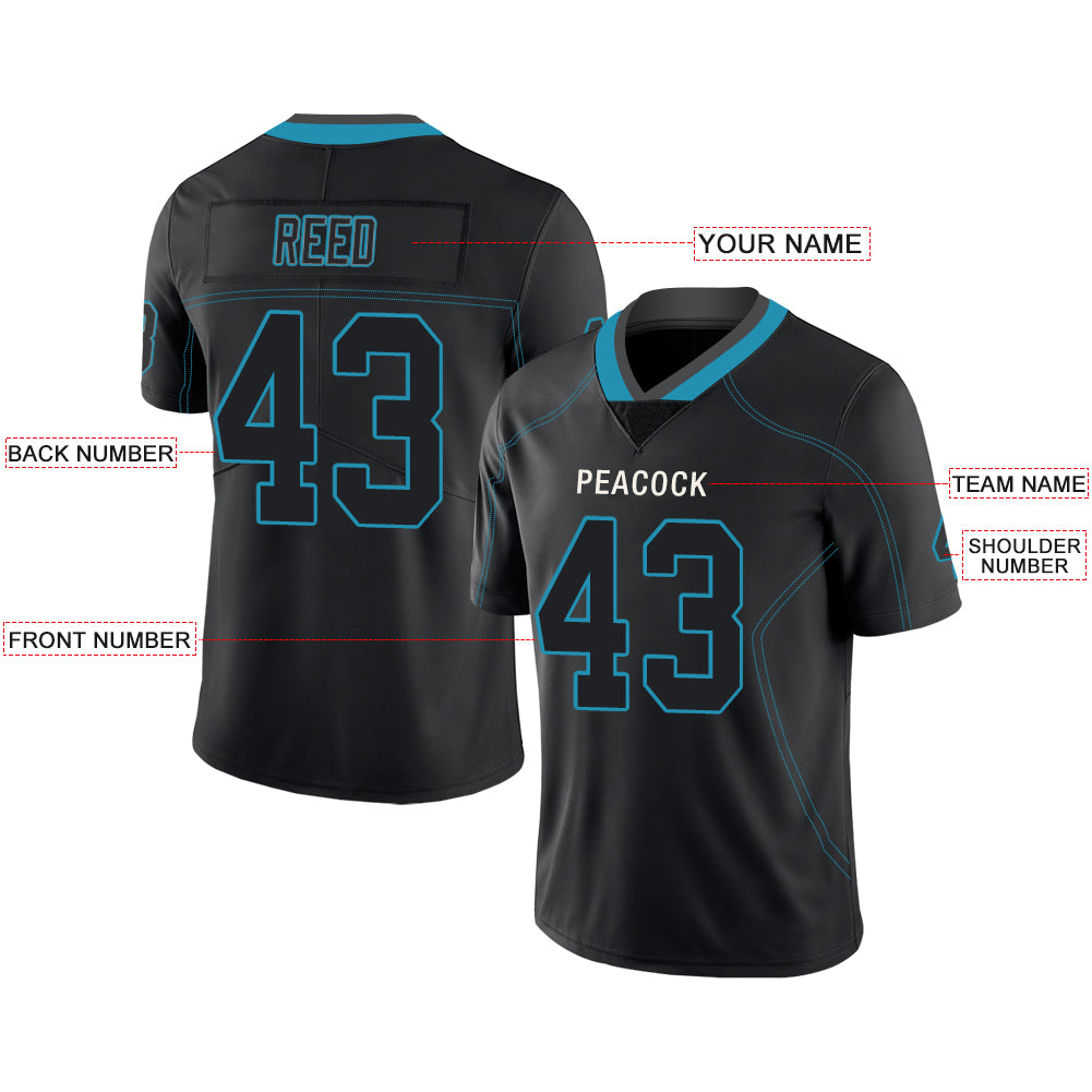 Custom Carolina Panthers Stitched American Football Jerseys Personalize Birthday Gifts Black Jersey