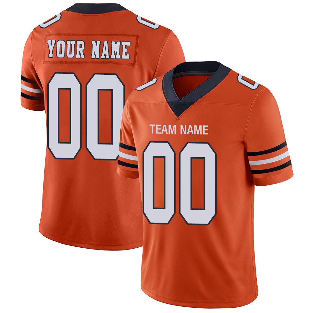Custom Chicago Bears Stitched American Football Jerseys Personalize Birthday Gifts Orange Jersey