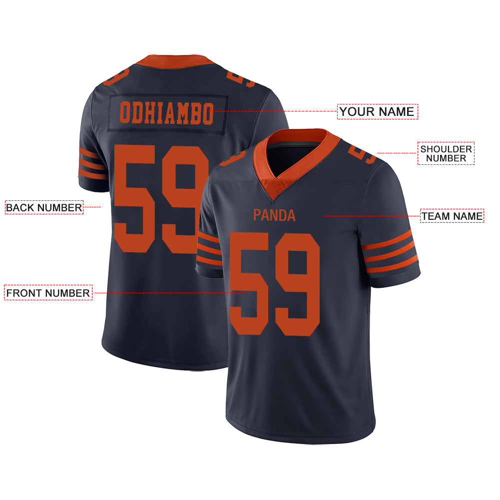 Custom Chicago Bears Stitched American Football Jerseys Personalize Birthday Gifts Navy Jersey