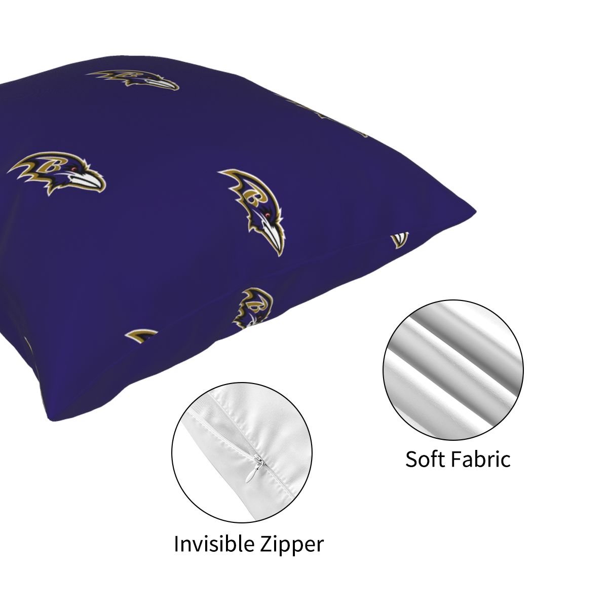 Custom Decorative Football Pillow Case Baltimore Ravens Pillowcase Personalized Throw Pillow Covers