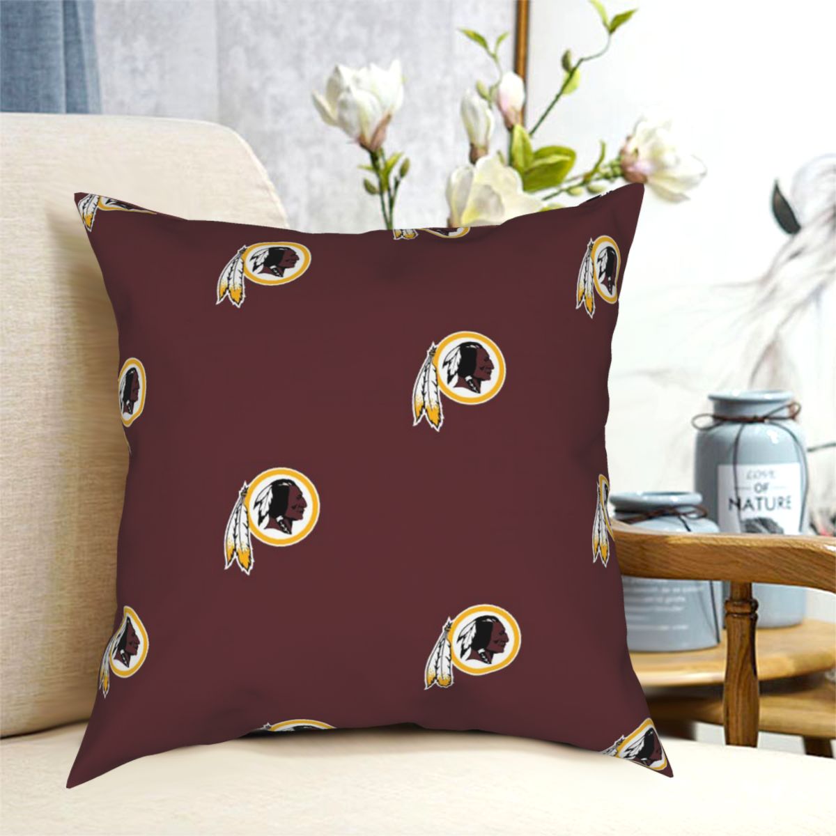Custom Decorative Football Pillow Case Washington Redskins Pillowcase Personalized Throw Pillow Covers