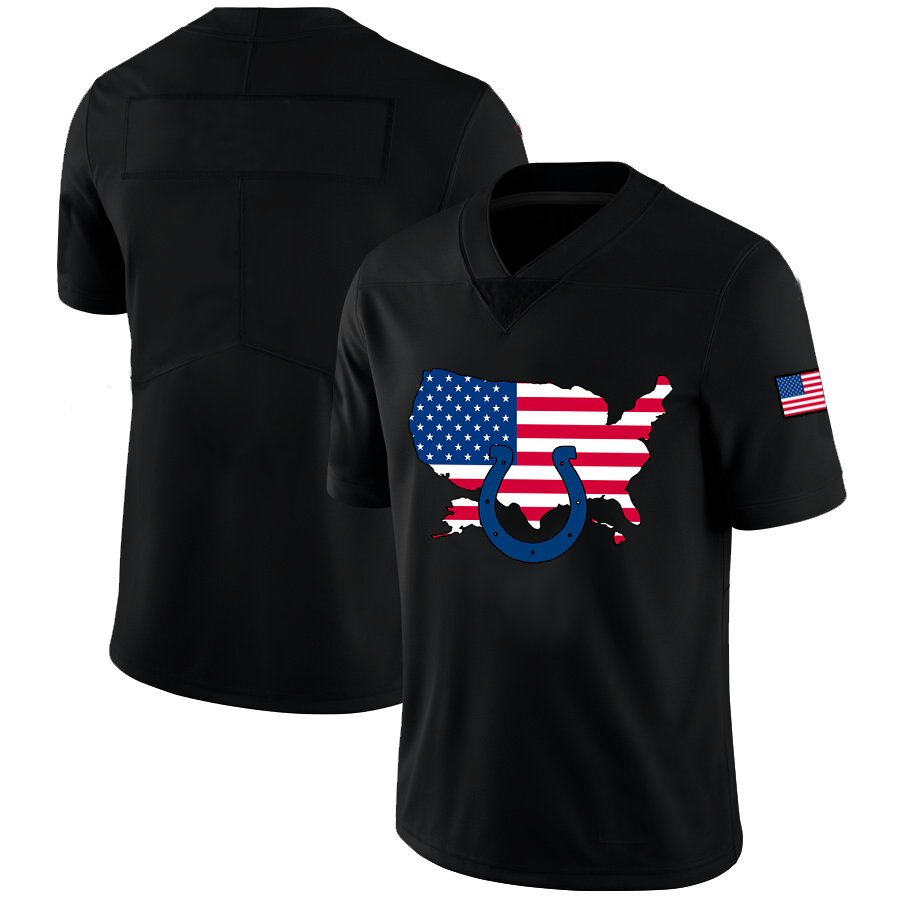 Custom Indianapolis Colts Football Black Limited Fashion Flag Stitched Jerseys