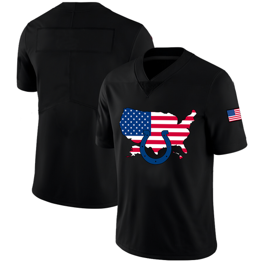 Custom Indianapolis Colts Football Black Limited Fashion Flag Stitched Jerseys