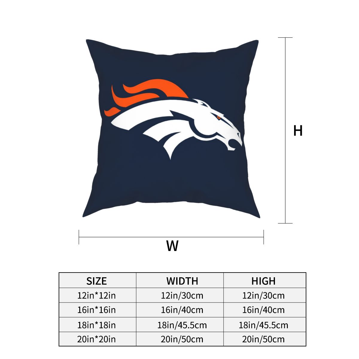 Custom Decorative Football Pillow Case Denver Broncos Navy Pillowcase Personalized Throw Pillow Covers