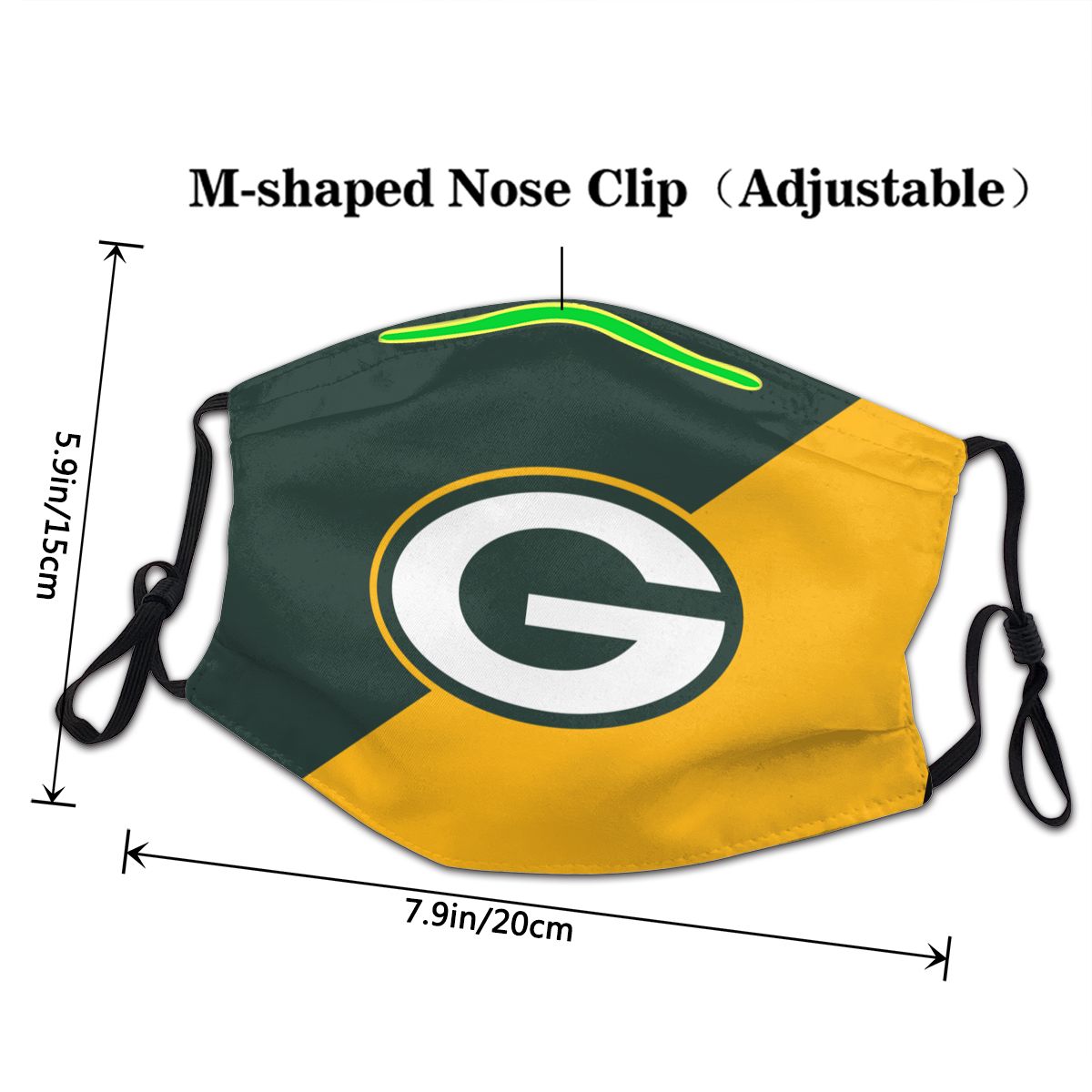 Custom Football Personalized Green Bay Packers Dust Face Mask With Filters PM 2.5