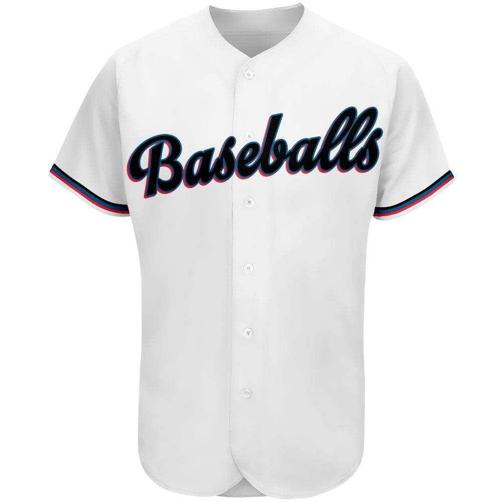 Custom Miami Marlins Stitched Baseball Jersey Personalized Button Down Baseball T Shirt