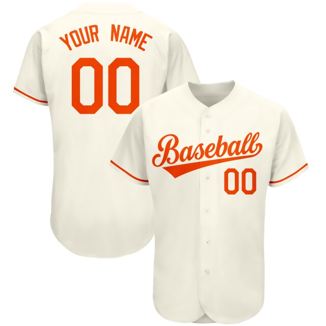 Custom Creamy-White Baseball Jersey Embroidered,Personalize Small Button Shirts For Men/Women/Kids, Add Team Name, Number