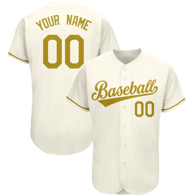 Custom Creamy-White Baseball Jersey Embroidered,Personalize Small Button Shirts For Men/Women/Kids, Add Team Name, Number